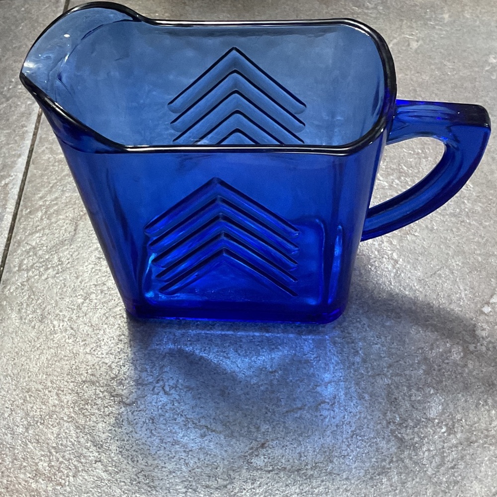Blue Glass Pitcher for Coffee & Tea